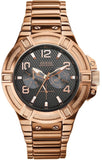 Guess Herrenuhr W0218G3 Rigor – Rosegold & Schwarz – Multifunktions Uhr