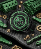 Stührling Falcon Blazer 220XL Quartz 51mm Diver Chrono Grün - NEU & OVP