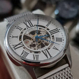 Stuhrling Original Herrenuhr Atrium Elite Automatik Skelett Edelstahl Meshband