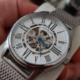 Stuhrling Original Herrenuhr Atrium Elite Automatik Skelett Edelstahl Meshband
