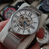 Stuhrling Original Herrenuhr Atrium Elite Automatik Skelett Edelstahl Meshband