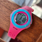 Kinderuhr Digital pink - LED Licht, Wecker & Chronograph für Kinder