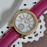 Momentus DW227G Damenuhr mit Pinkfarbenem Lederarmband