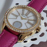 Momentus DW227G Damenuhr mit Pinkfarbenem Lederarmband