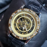 Winner Damenmechanische Uhr 38mm – Transparentes Design mit Garantie