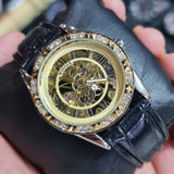 Winner Damenmechanische Uhr 38mm – Transparentes Design mit Garantie