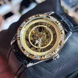 Winner Damenmechanische Uhr 38mm – Transparentes Design mit Garantie
