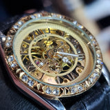 Winner Damenmechanische Uhr 38mm – Transparentes Design mit Garantie
