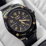 SEIKO Sportura Damenuhr Chronograph Schwarz Gold