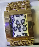 Jordache Damen-Uhr mit Leoparden-Design, Goldene 3er-Kette – Eleganter Damenschmuck