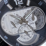 Quantum Herrenuhr Multifunktion – Silber/Schwarz – Leder – Neu & OVP