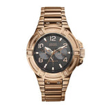 Guess Herrenuhr W0218G3 Rigor – Schwarzes Zifferblatt, Roségold Edelstahl