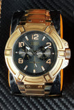Guess Herrenuhr W0218G3 Rigor – Schwarzes Zifferblatt, Roségold Edelstahl