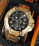 Guess Herrenuhr W0218G3 Rigor – Schwarzes Zifferblatt, Roségold Edelstahl