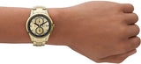 Armani Exchange Herrenuhr - Goldfarbenes Edelstahlarmband mit Quarzwerk
