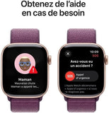 Apple Watch Series 10 (GPS 42 mm) – Smartuhr mit Roségoldgehäuse & Sport Loop Pflaume