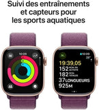 Apple Watch Series 10 (GPS 42 mm) – Smartuhr mit Roségoldgehäuse & Sport Loop Pflaume