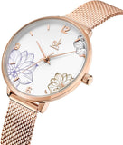 [Brand Name - Damen Uhr Blumenmuster Elegant – Quarzwerk & Garantie]