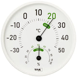 TFA Dostmann Analoges Raum- und Außenthermometer mit Komfortzonen – Weiß