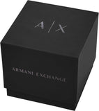 Armani Exchange Herrenuhr Chronograph 44mm Quarz Uhr mit Silikonarmband – Schwarz