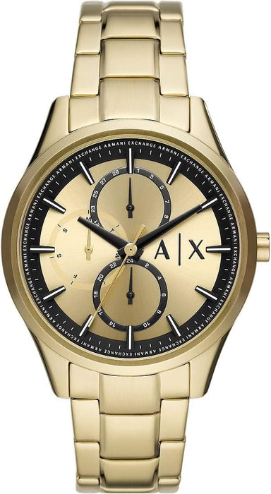 Armani Exchange Herrenuhr mit goldenem Edelstahlarmband