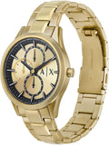 Armani Exchange Herrenuhr - Goldfarbenes Edelstahlarmband mit Quarzwerk