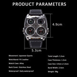 JewelryWe Herren Uhr mit Kompass & Thermometer – Elegante Quarz Uhr für Herren