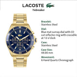 Lacoste Chronograph Quarz Uhr Herren - Gelbgold Edelstahlarmband - 2011151