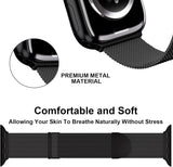 Higgs Edelstahl Uhrenarmband Kompatibel mit Apple Watch Serie 1-11 – Magnetisches Armband Schwarz