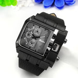 JewelryWe Herren Militäruhr – Quarzwerk mit Großem Zifferblatt & Lederarmband