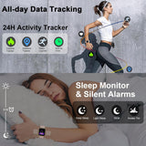 GloryFit Damen Smartuhr mit Telefonfunktion & Fitness Tracker Rosegold