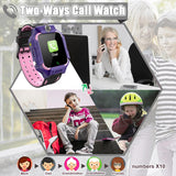Kinder Spiel Smartwatch Telefon, Kind Armbanduhr Touchscreen Uhr mit Anruf Taschenrechner Taschenlampe Schrittzähler SOS Wecker Kamera, Geschenk für Jungen Mädchen Studenten (Rosa)