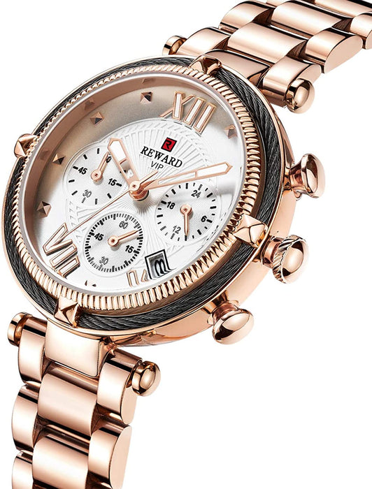 [Brand Name] Damen Sportuhr Chronograph Edelstahl