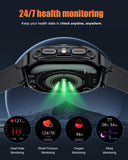 TIMU Herren Smartuhr mit AMOLED Display, 114 Sportmodi & 30 Tage Akkulaufzeit