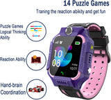 Kinder Spiel Smartwatch Telefon, Kind Armbanduhr Touchscreen Uhr mit Anruf Taschenrechner Taschenlampe Schrittzähler SOS Wecker Kamera, Geschenk für Jungen Mädchen Studenten (Rosa)