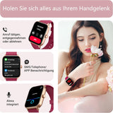 Gydom IDW19 Smartuhr Damen mit Alexa & Telefonfunktion – Fitnessuhr Rot