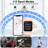 GloryFit Damen Smartuhr mit Telefonfunktion & Fitness Tracker Rosegold