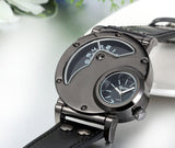 JewelryWe Herren Uhr Leder Quarz – Elegant Casual Sportuhr Schwarz Weiß