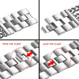 JewelryWe Damen Uhr Elegant Rechteckig Quarz Armbanduhr mit Strass und Panzerkette