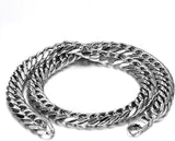 [Brand Name] Herren Kette Edelstahl Panzerkette Königskette Silber - Massive Edelstahlkette