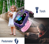 Kinder Spiel Smartwatch Telefon, Kind Armbanduhr Touchscreen Uhr mit Anruf Taschenrechner Taschenlampe Schrittzähler SOS Wecker Kamera, Geschenk für Jungen Mädchen Studenten (Rosa)