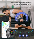 FitCloudPro Herren Smartuhr mit Lederband & 111 Sportmodi – Ihre Gesundheitsbegleiter