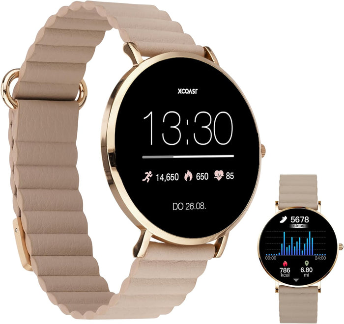 XCOAST Smartuhr Wellenoptik – Wasserdichtes AMOLED Display