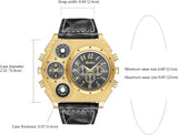 JewelryWe Herren Uhr Quarz Leder Kompass Thermometer Sportuhr mit Geschenkbox