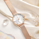 [Brand Name - Damen Uhr Blumenmuster Elegant – Quarzwerk & Garantie]
