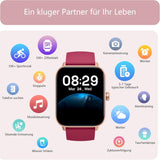 Gydom IDW19 Smartuhr Damen mit Alexa & Telefonfunktion – Fitnessuhr Rot
