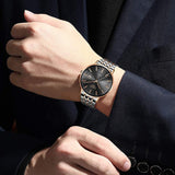 Herren Edelstahl Uhr mit Datum – Klassische Quarz Uhr für Business & Freizeit