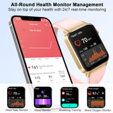 GloryFit Damen Smartuhr mit Telefonfunktion & Fitness Tracker Rosegold