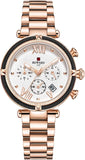 [Brand Name] Damen Sportuhr Chronograph Quarz Edelstahl Wasserdicht mit Kalender