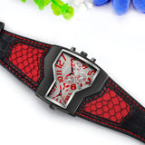 JewelryWe Herrenuhr – Analoge Quarz-Uhr mit Lederarmband & Digitalanzeige – Vatertagsgeschenk